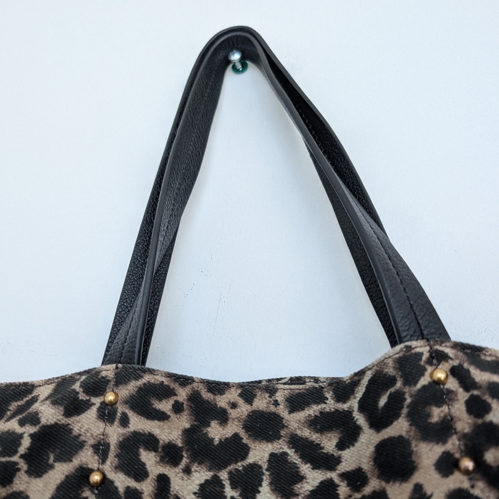 Rebecca Minkoff Leopard Animal Print Tote Bag with Pebbled Leather Accents - Picture 7 of 16